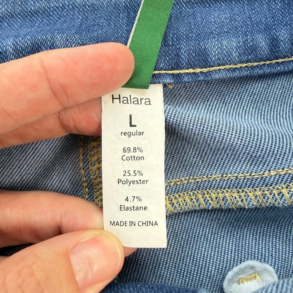 Halara NEW Flex High Waisted Rolled Hem Wide Leg Washed Casual Comfort Jeans - Picture 9 of 9